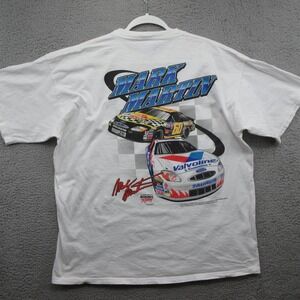 Mark Martin Vintage Shirt Mens 2XL White NASCAR Racing Valvoline Fan Club 90s